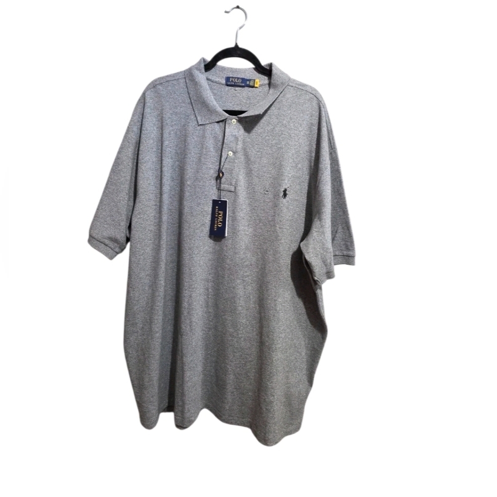 Polo Ralph Lauren Polo Shirt Gray Short Sleeve Classic Fit Big Pony Men's Sz 3XB